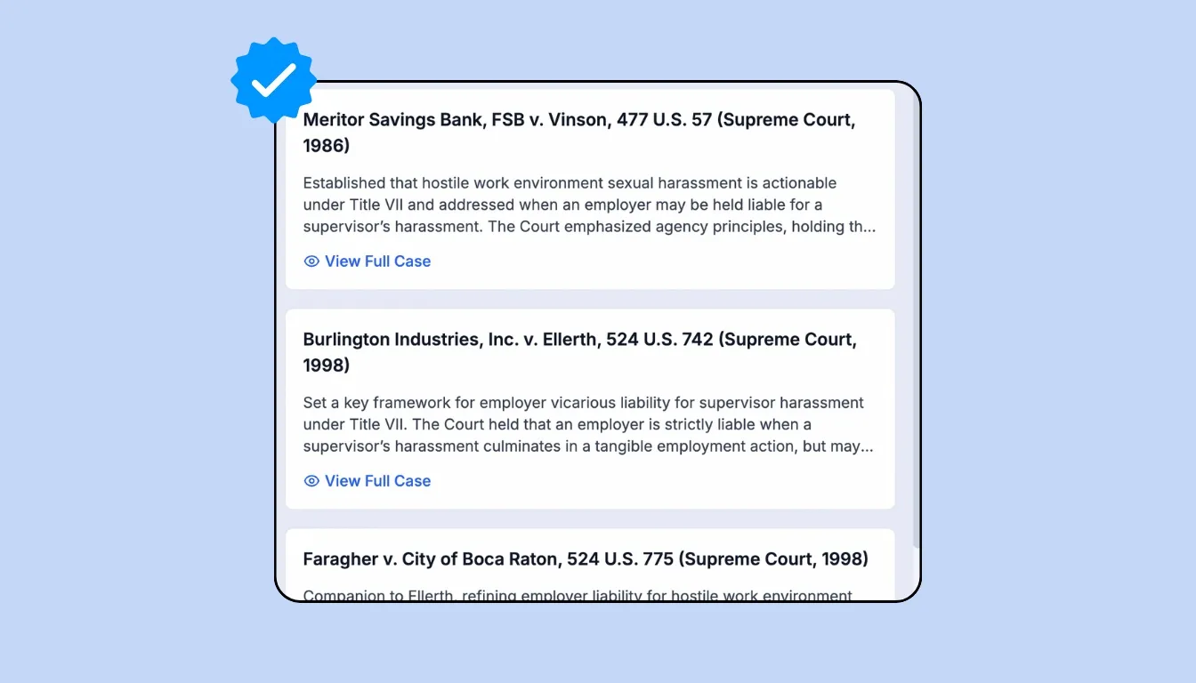 Relevant case law results with citations and summaries